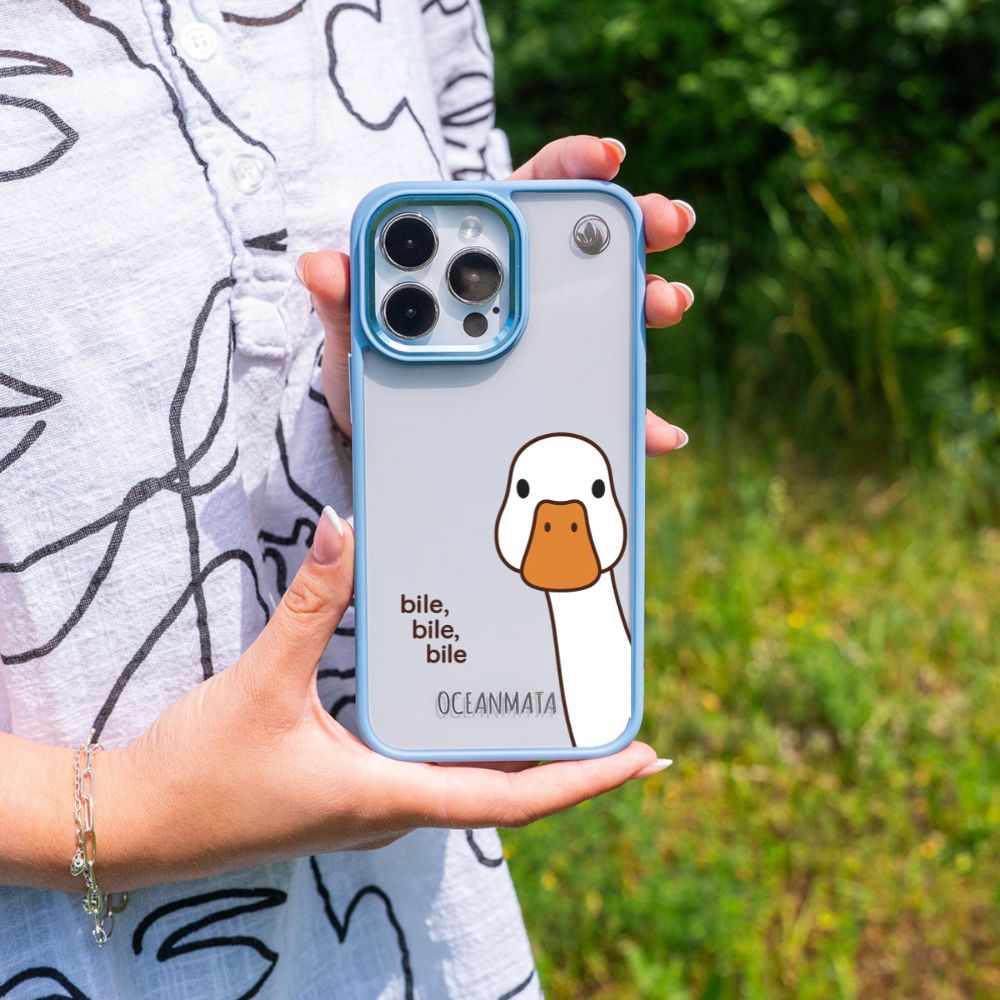 iPhone 16 pro Hülle - Ente weiß - "Bile Bile Bile" - nachhaltig