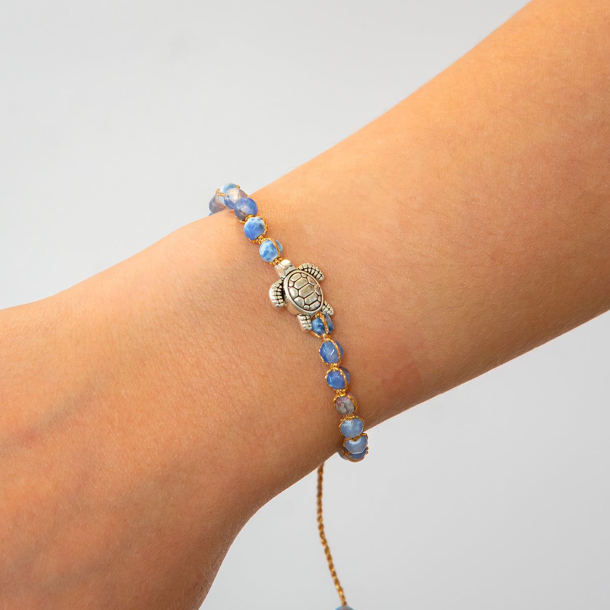Armband turquoise - "Blue Ocean Turtle Stone" Editie