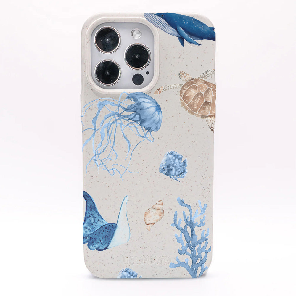 iPhone 16 pro max case - white turtle - "Turtle & Friends" - sustainable