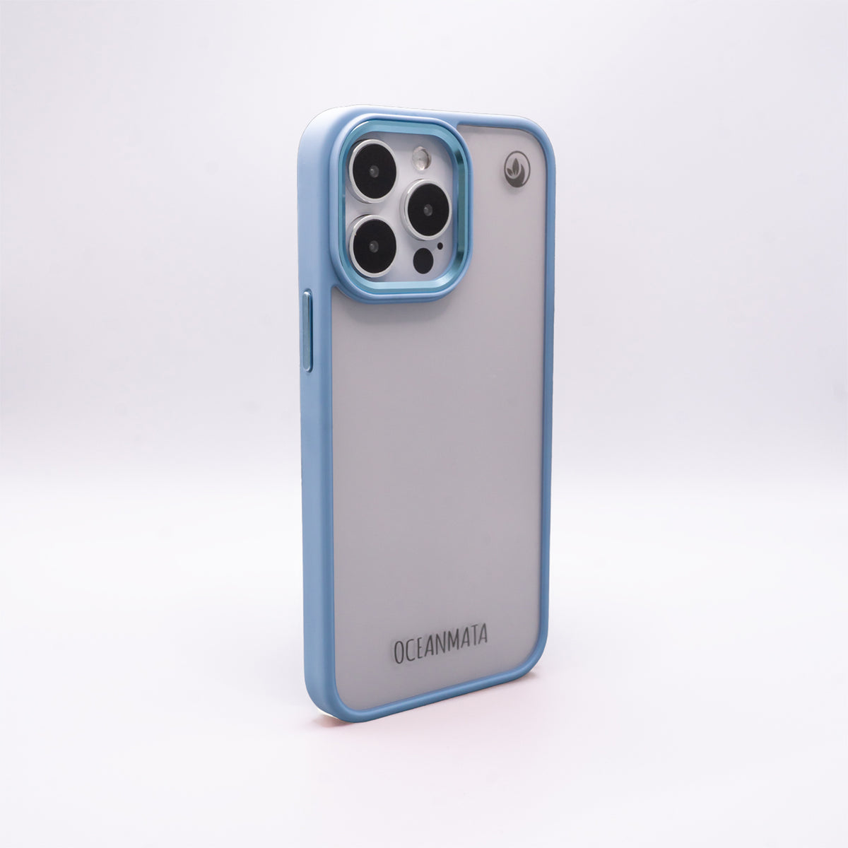 iPhone 15 pro hoesje - transparant oceaanblauw - duurzaam