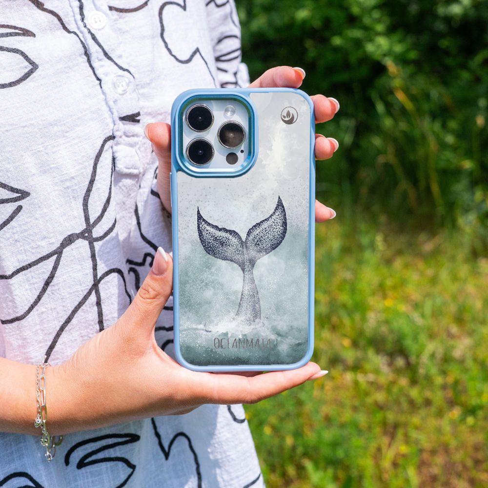 iPhone 16 pro Hülle - Delfin blau - "Dolphin" - nachhaltig – Ansicht 3