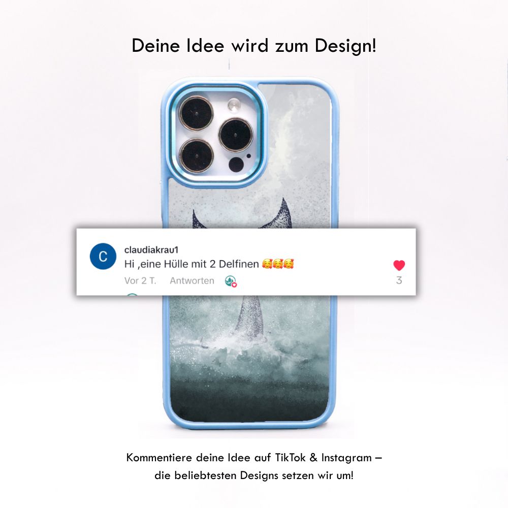 iPhone 11 pro Hülle - Delfin blau - "Dolphin" - nachhaltig – Ansicht 3