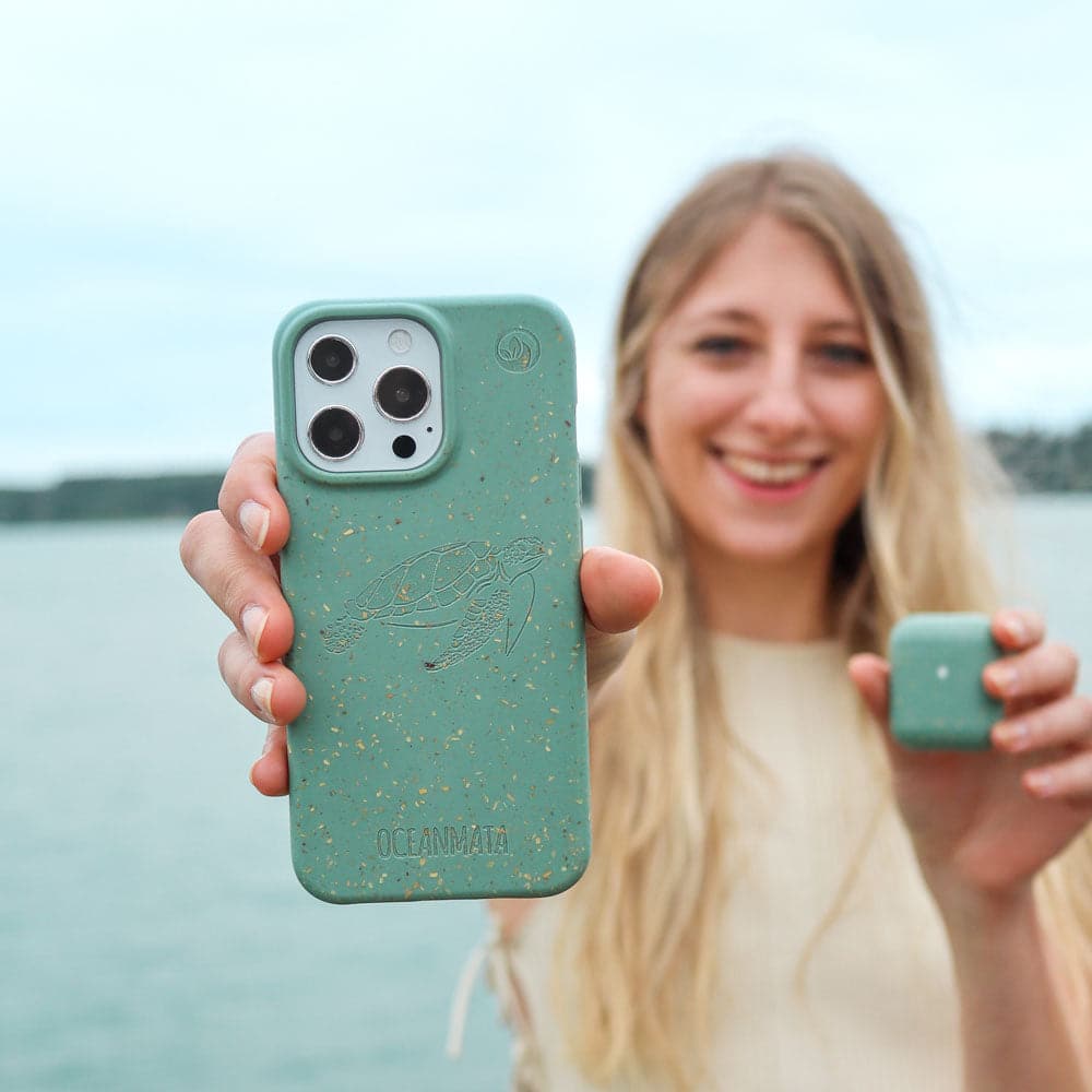 iPhone 14 pro Hülle - grün - "TURTLE" - nachhaltig – Ansicht 5
