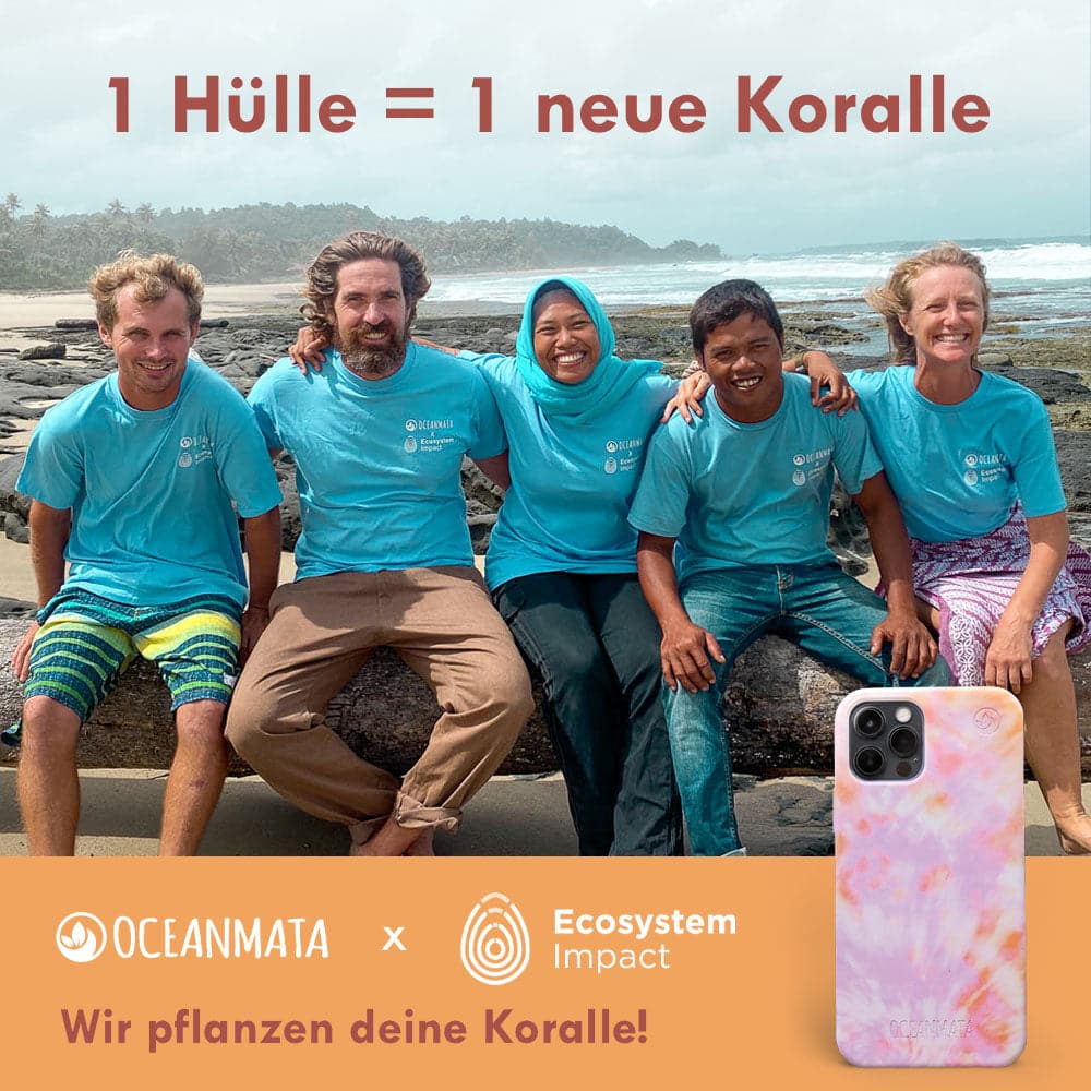 iPhone 13 pro max hoesje - koraaloranje - "Coralful" - duurzaam