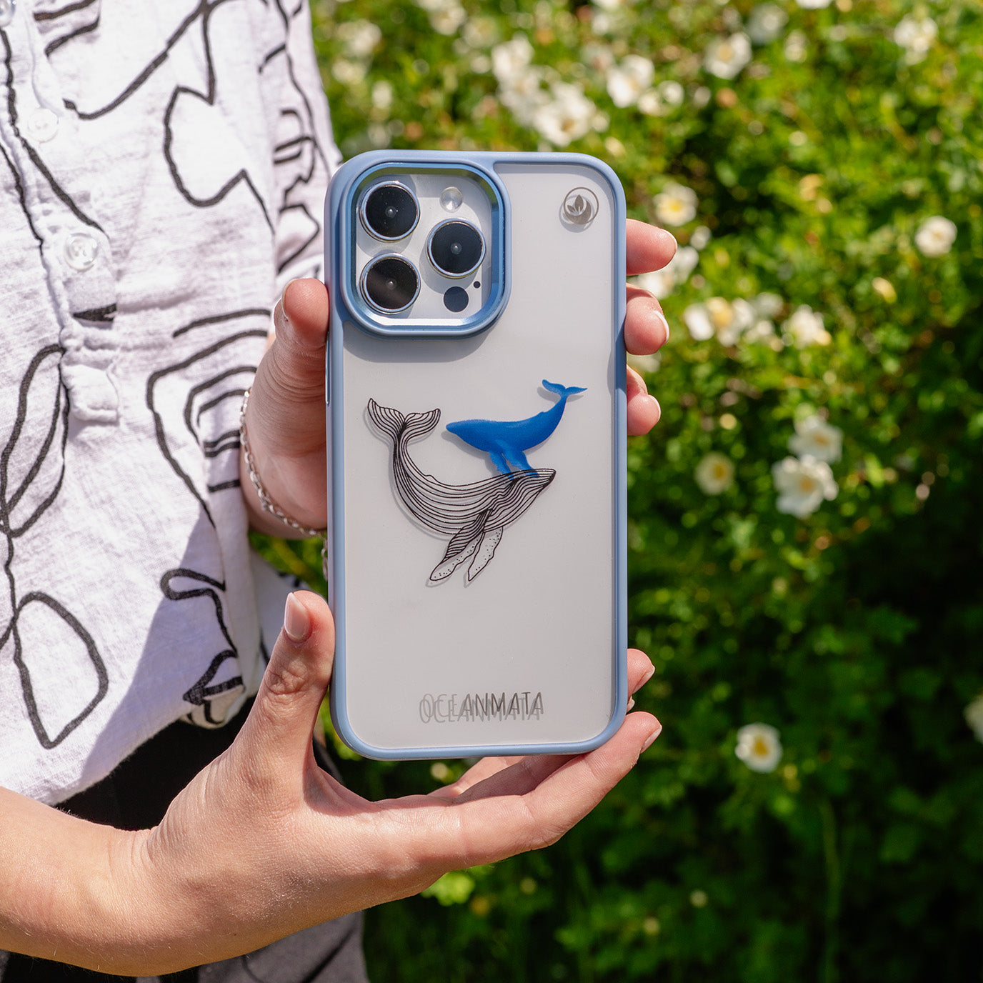 iPhone 14 pro hoesje - walvisblauw - "BlueWhale" - duurzaam