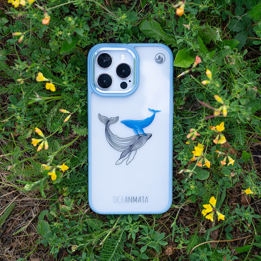 iPhone 14 pro hoesje - walvisblauw - "BlueWhale" - duurzaam