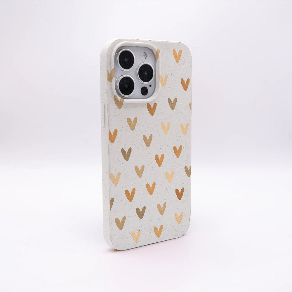 iPhone 13 pro Hülle - Herz weiß - "AutumnLove" - nachhaltig