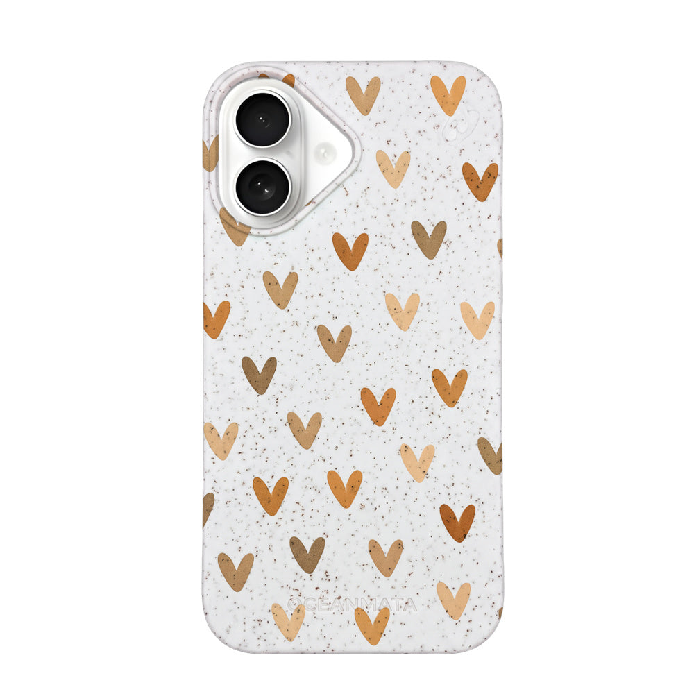 iPhone 16 Hülle - Herz weiß - "AutumnLove" - nachhaltig