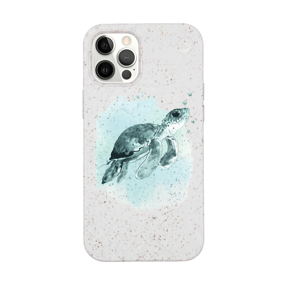 iPhone 12 pro / iPhone 12 Hülle - Schildkröte grün - "Baby Turtle" - nachhaltig