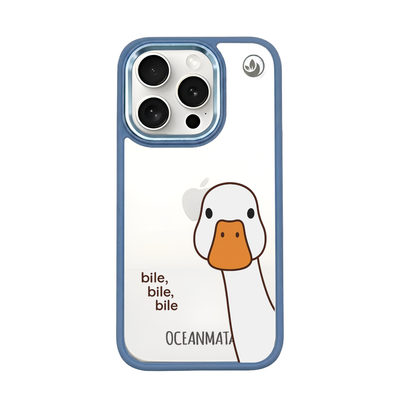 iPhone 15 pro hoesje - Eend wit - "Bile Bile Bile" - duurzaam