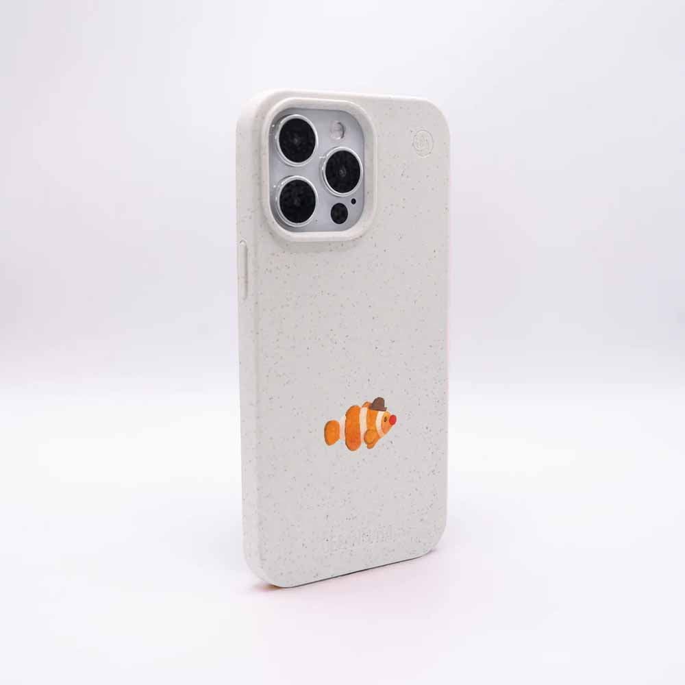 iPhone 16e/17e Hülle - Clownfisch weiß - "Mr.Clown-Fish" - nachhaltig
