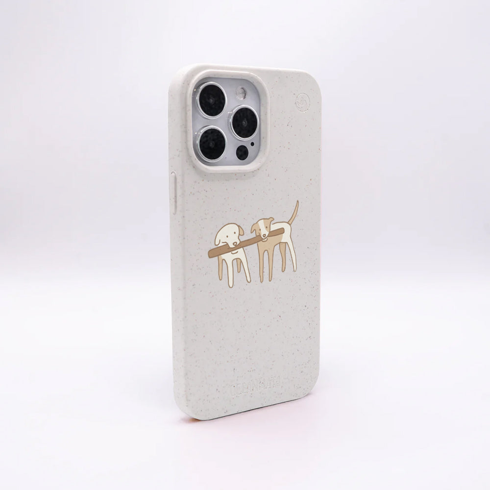 iPhone 12 mini Hülle - Hunde weiß - "Wuff" - nachhaltig