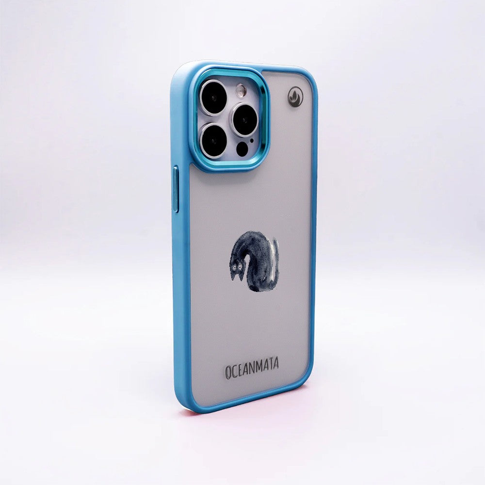 Nachhaltige Handyhülle iPhone 12 pro / iPhone 12 Blackcat aus Ocean Plastic — Rückseite