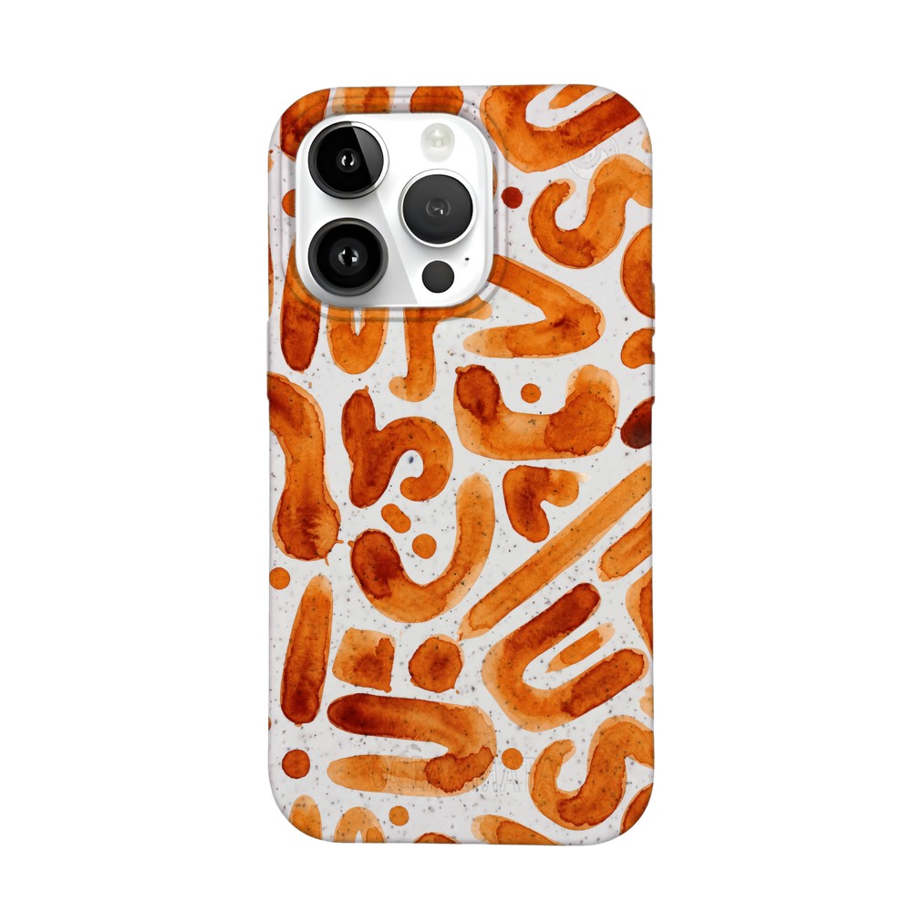 iPhone 14 pro Hülle - orange - "buchstabensuppe" - nachhaltig