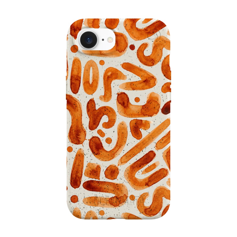 iPhone 16e Hülle - orange - "buchstabensuppe" - nachhaltig