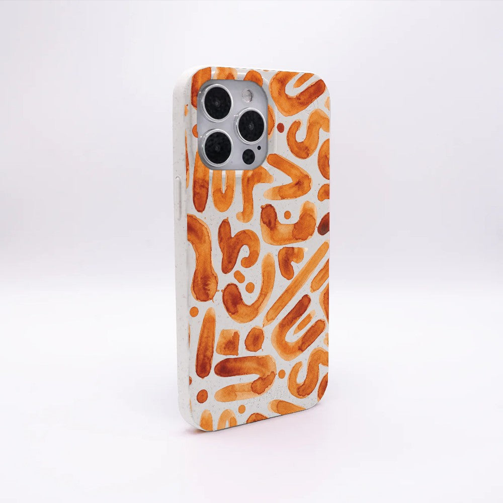 Biologisch abbaubare Handyhülle iPhone 16 pro max Buchstabensuppe — kompostierbar — Rückseite
