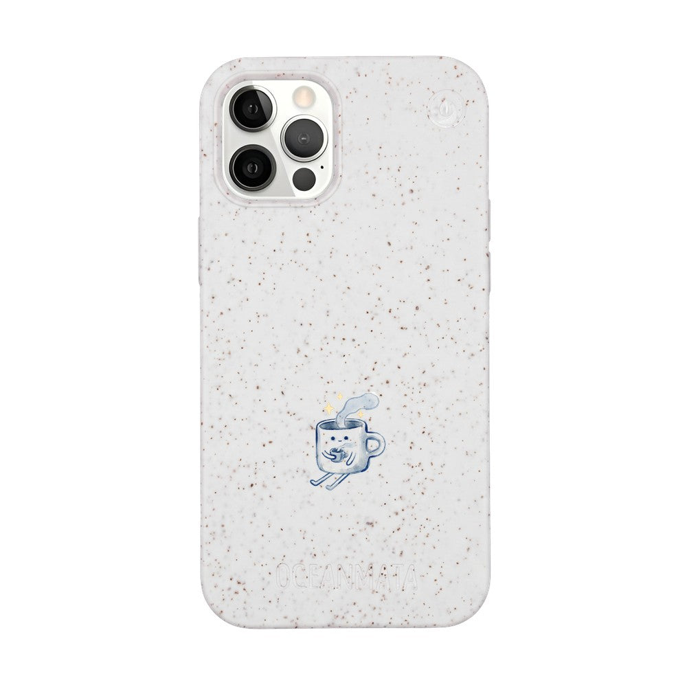 iPhone 12 Pro / iPhone 12 Case - white - "coffeelove" - sustainable