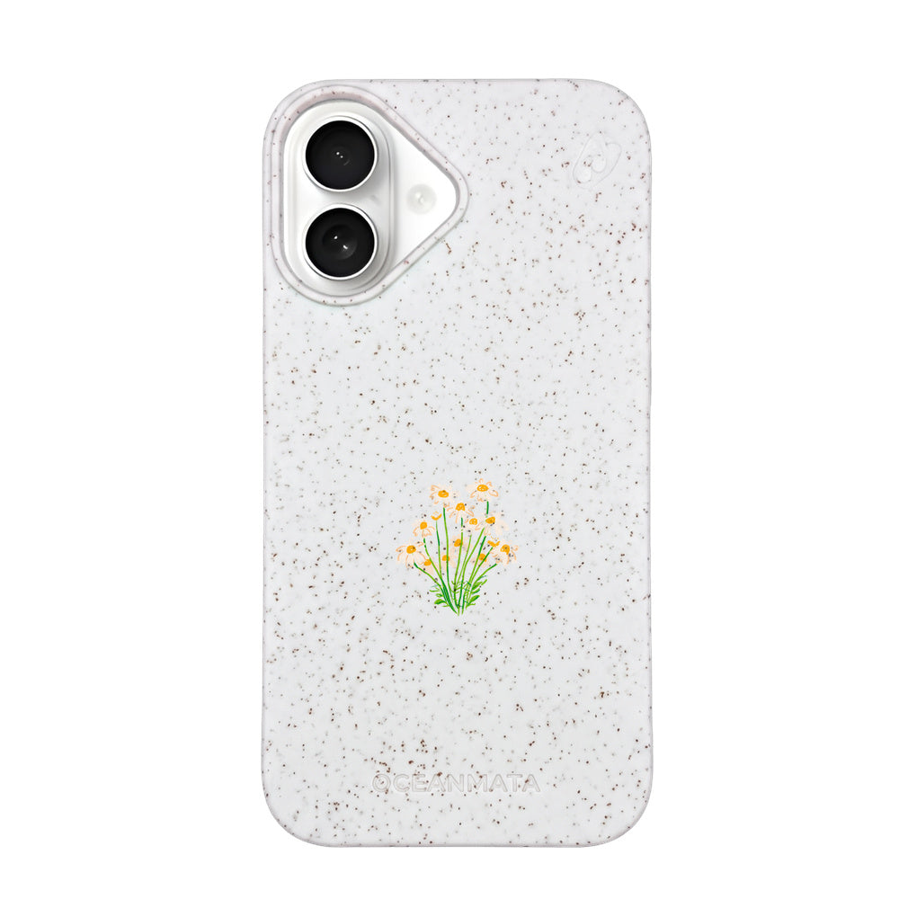 iPhone 16 Hülle - Blumen weiß - "Daisy" - nachhaltig