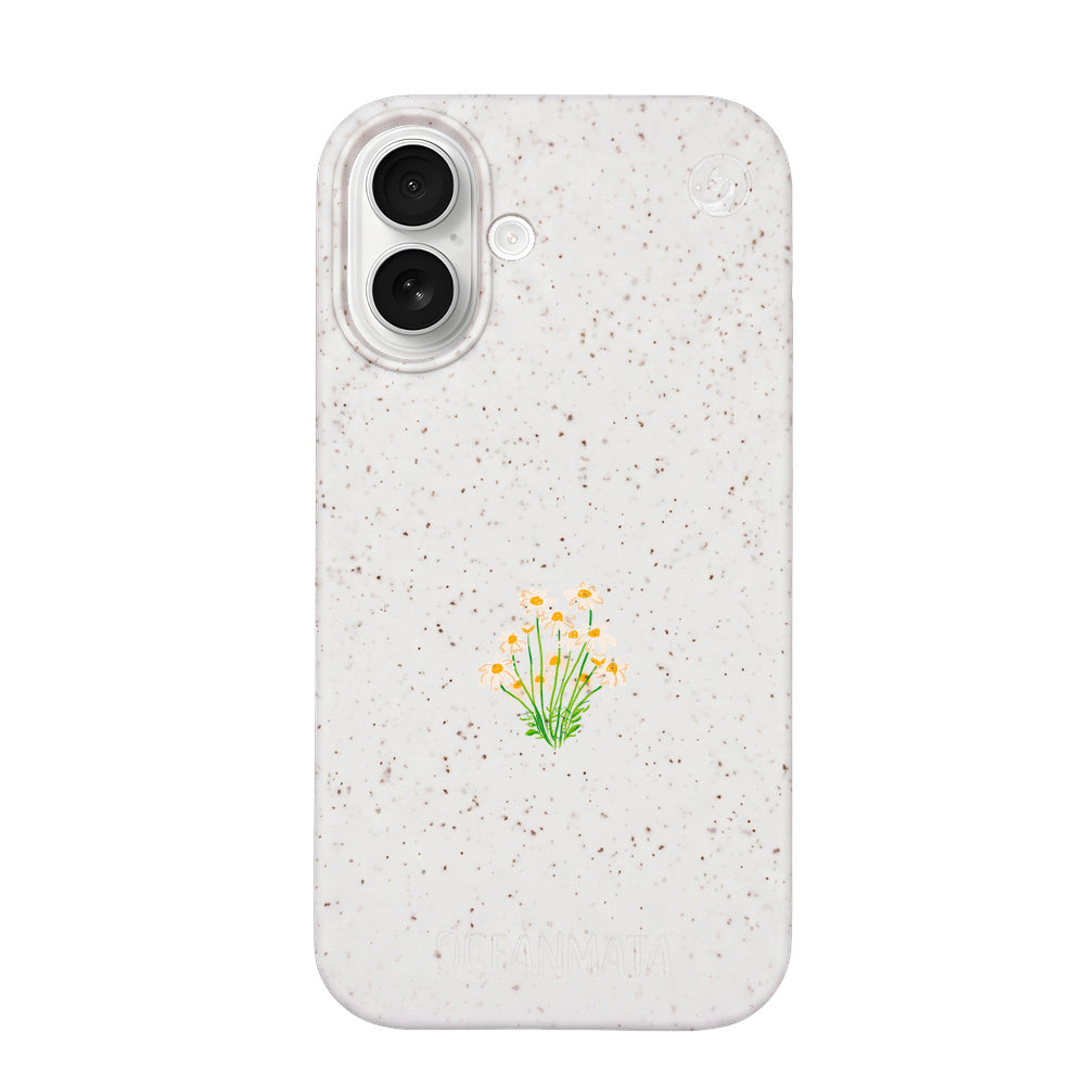 iPhone 17 Hülle - Blumen weiß - "Daisy" - nachhaltig
