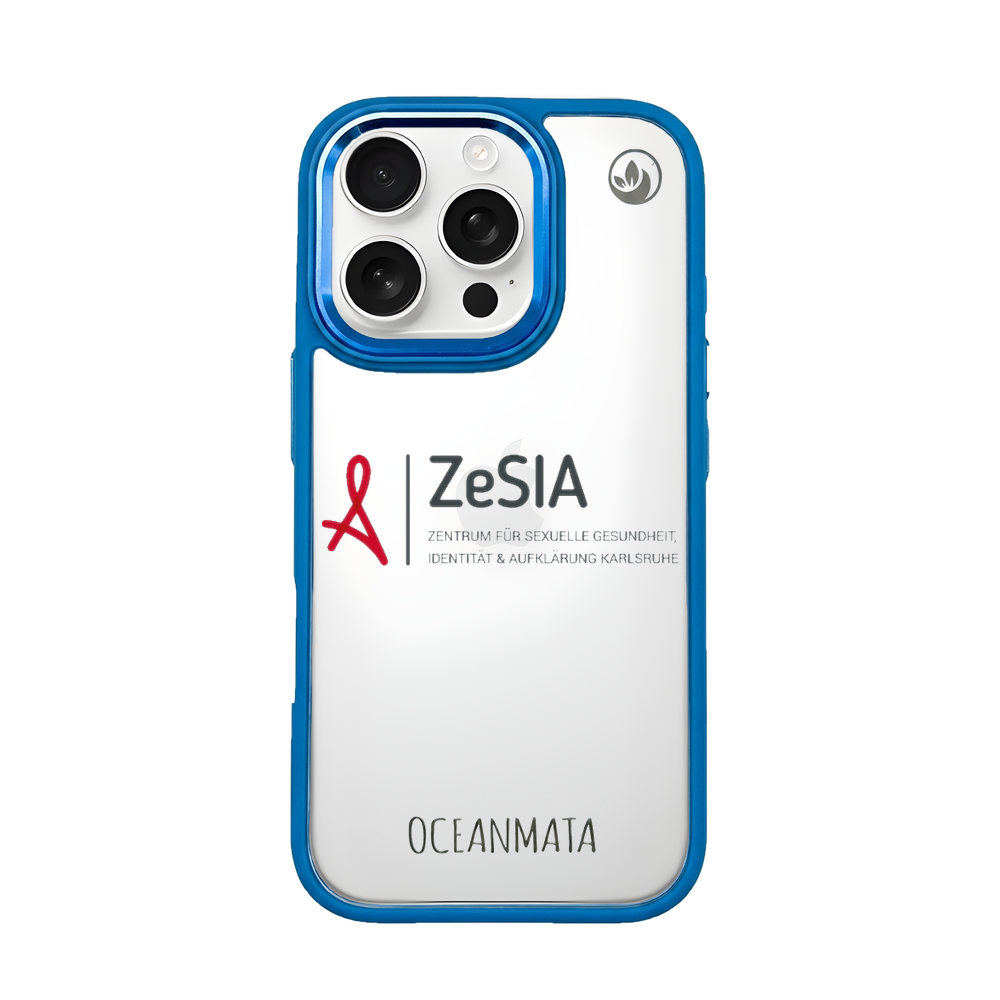 ZeSIA Karlsruhe × OceanMata Hülle Clear – iPhone 16 pro (Muster)