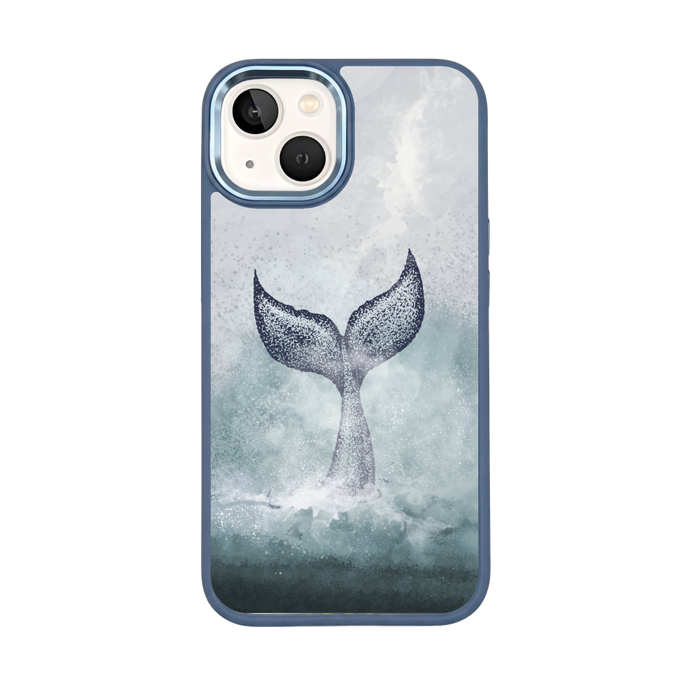iPhone 13 hoesje - Dolfijnblauw - "Dolphin" - Duurzaam