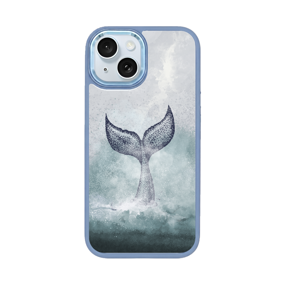 iPhone 15 hoesje - Dolfijnblauw - "Dolphin" - Duurzaam