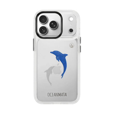 iPhone 17 pro max Hülle - Delfin blau - "Dolphin Twins" - nachhaltig