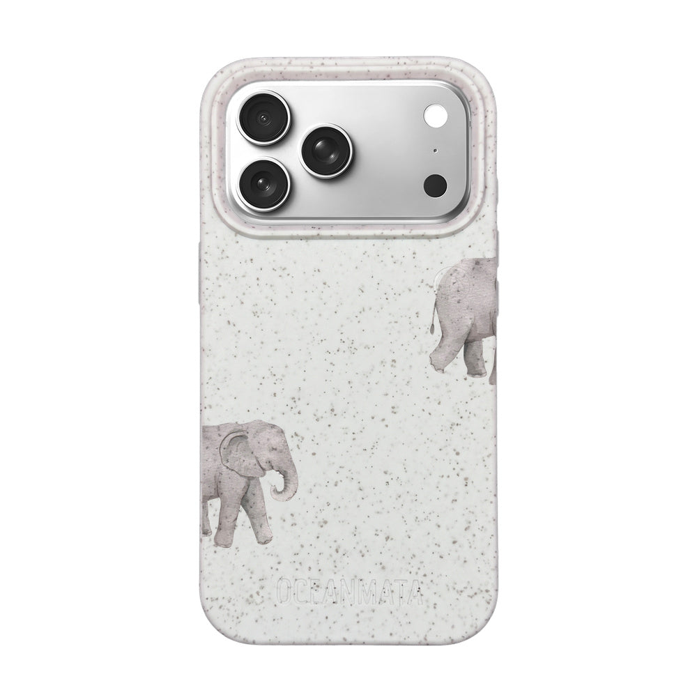 iPhone 18 Pro / 17 Pro Hülle - Elefant weiß - "Ele-Fant" - nachhaltig