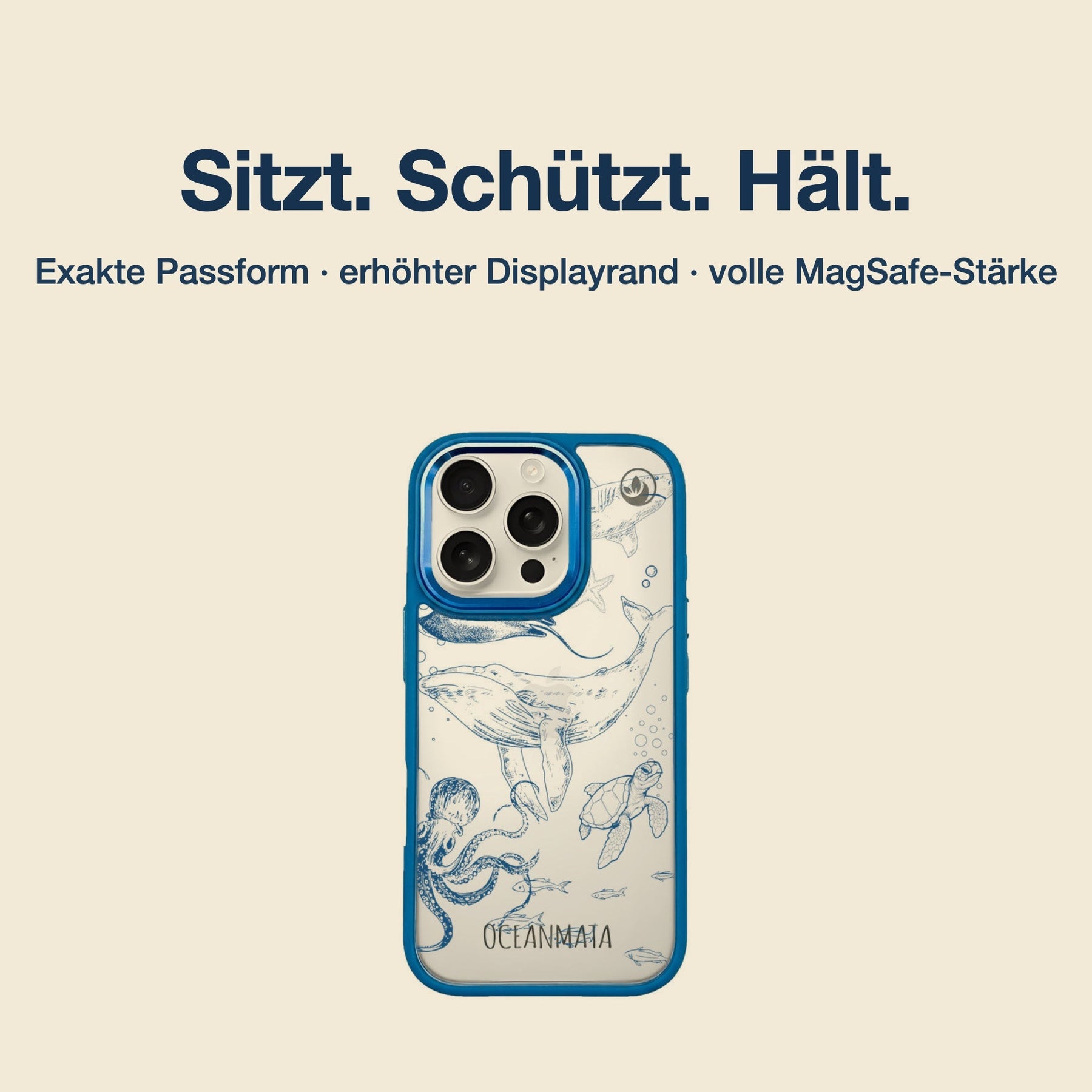 Nachhaltige Handyhülle iPhone 17 Wavesofbalance aus Ocean Plastic — Passform & MagSafe