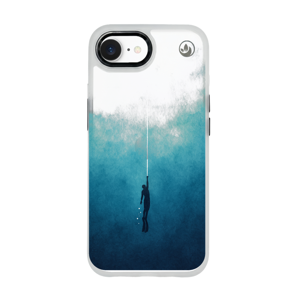 iPhone 16e hoesje - Freedive Blue - "Freedive" - duurzaam