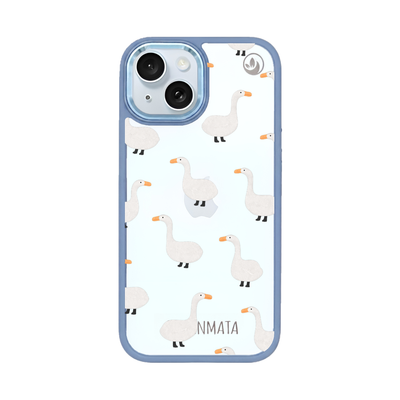 iPhone 15 Hülle - gans blau - "Goose Fella" - nachhaltig