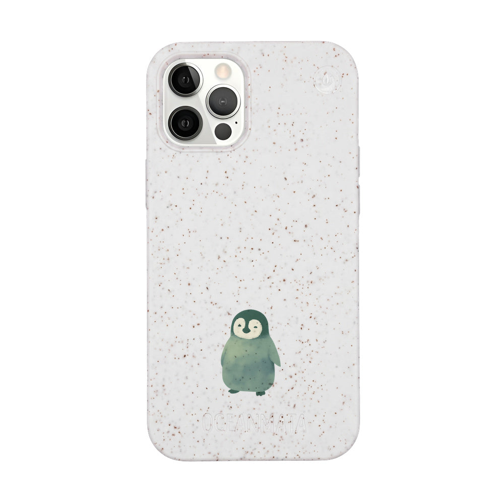 iPhone 12 pro / iPhone 12 Hülle - Pinguin weiß - "HappyPinguin" - nachhaltig