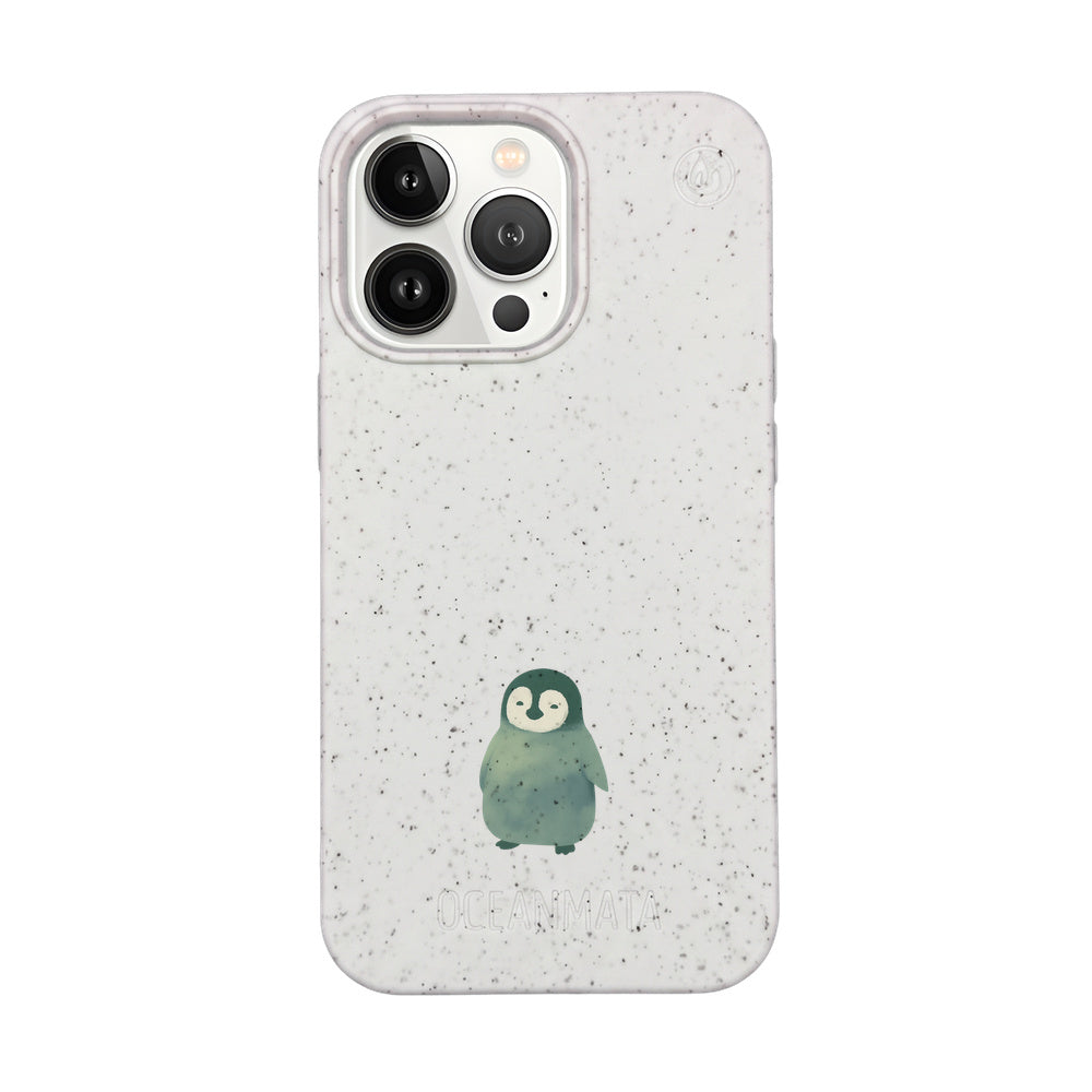 iPhone 13 pro Hülle - Pinguin weiß - "HappyPinguin" - nachhaltig