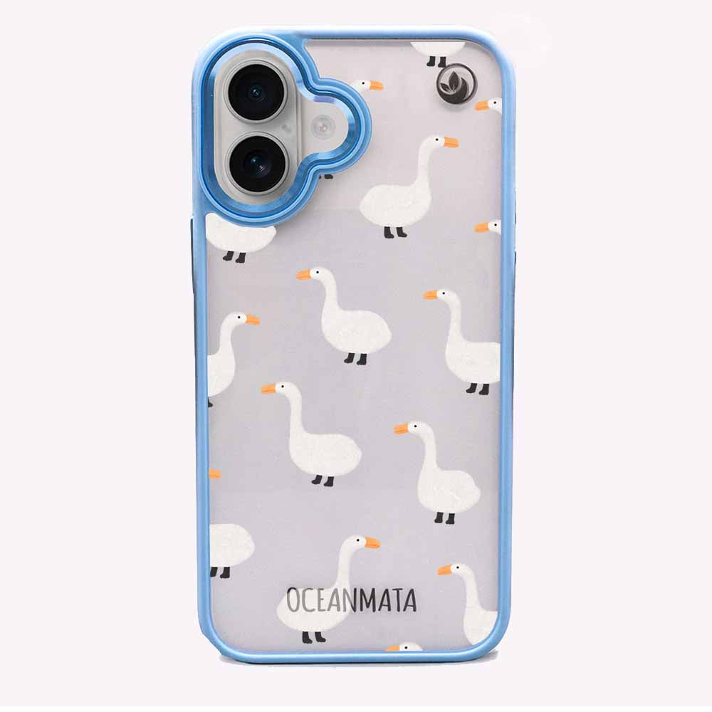 iPhone 16 Hülle - gans blau - "Goose Fella" - nachhaltig