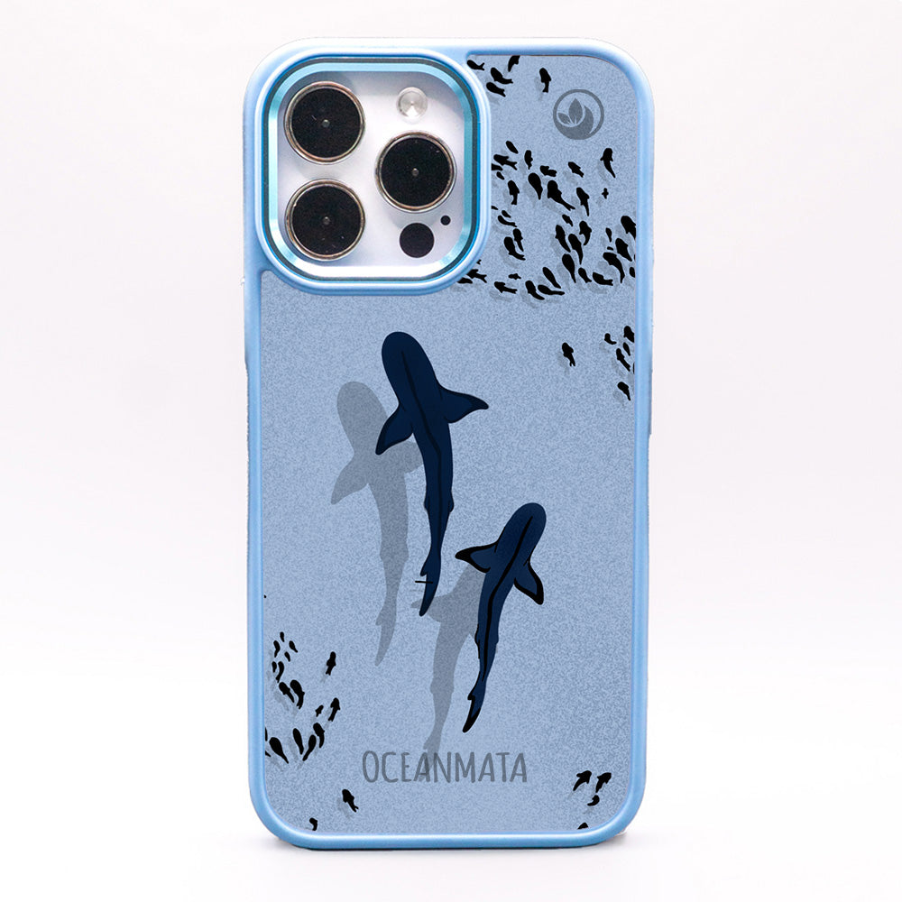 iPhone 13 pro hoesje - Shark blue - "Into the blue" duurzaam