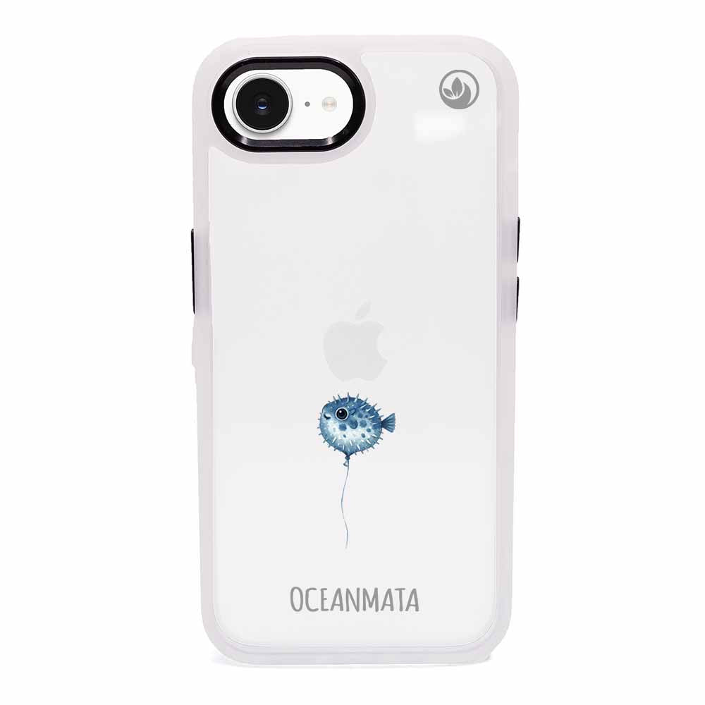 iPhone 16e/17e Hülle - kugelfisch blau - "Pufferfish" - nachhaltig