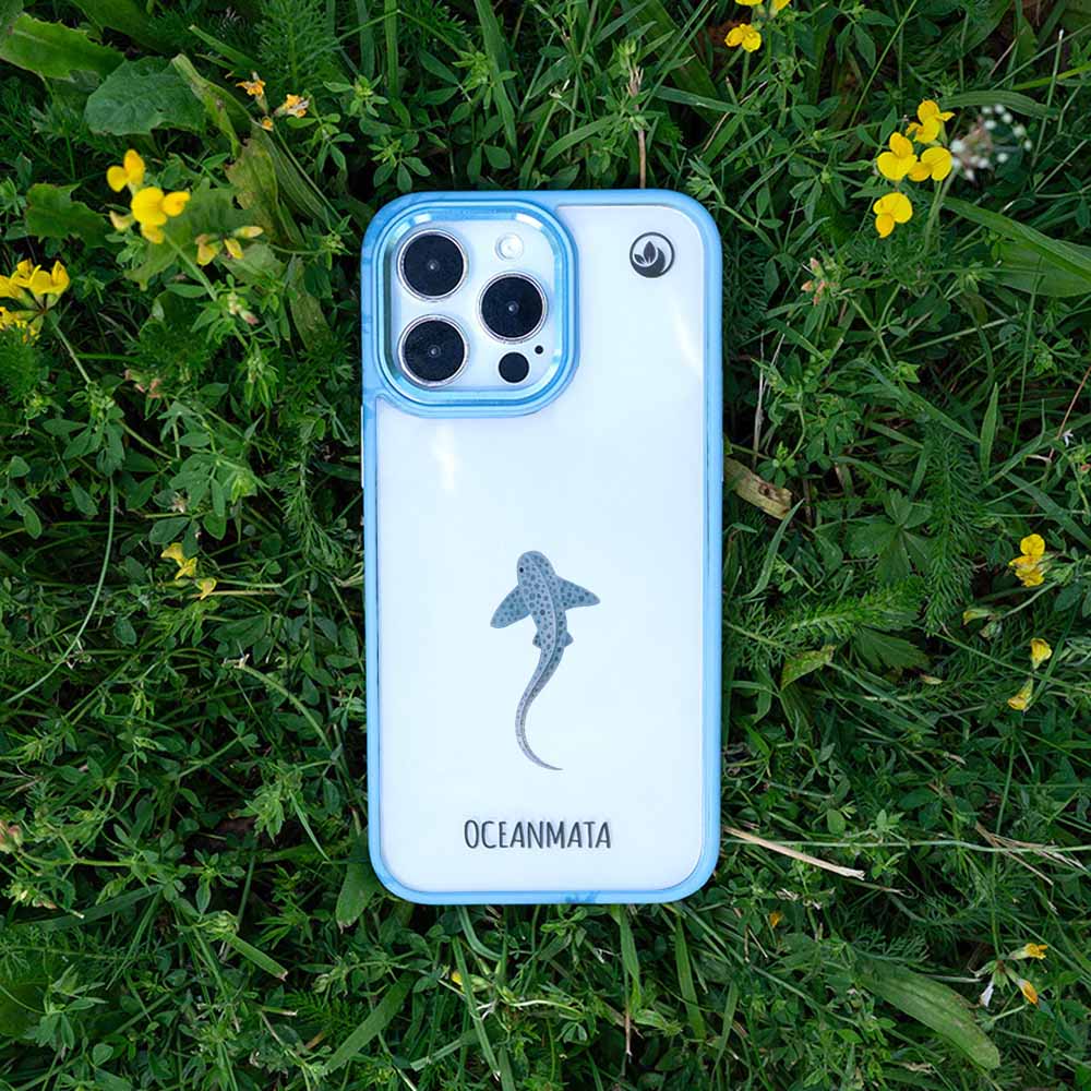 iPhone 16e/17e Hülle - Leopardenhai blau - "BlueLeopard" - nachhaltig