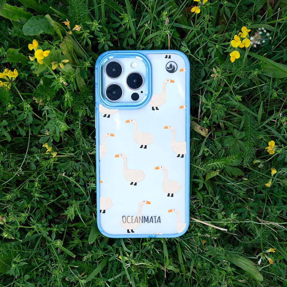 iPhone 16 pro max Hülle - gans blau - "Goose Fella" - nachhaltig