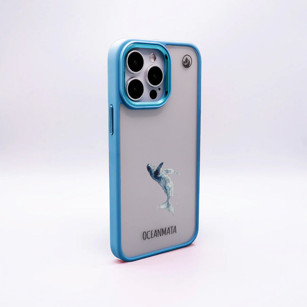 iPhone 14 Hülle - Wal blau - "Joy" - nachhaltig