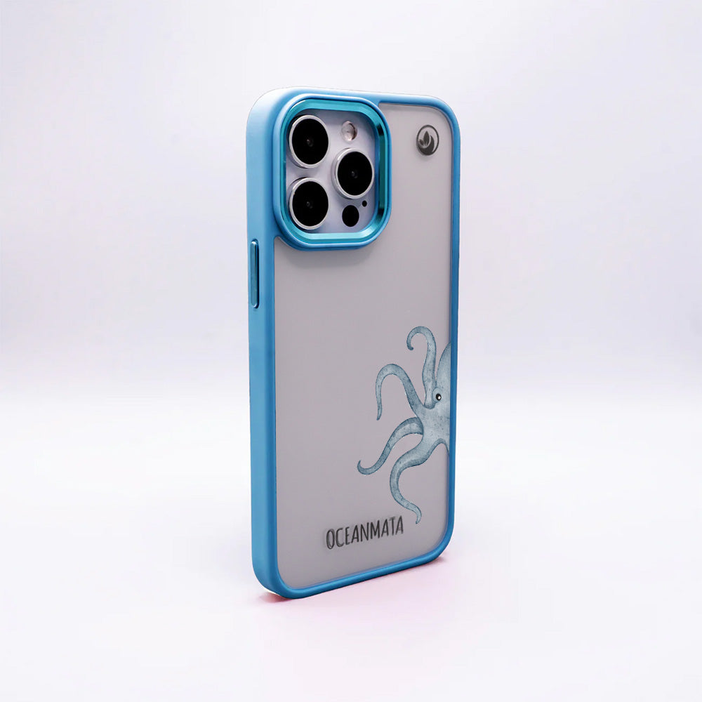 iPhone 16e/17e Hülle - Oktopus blau - "TentacleTheory" - nachhaltig