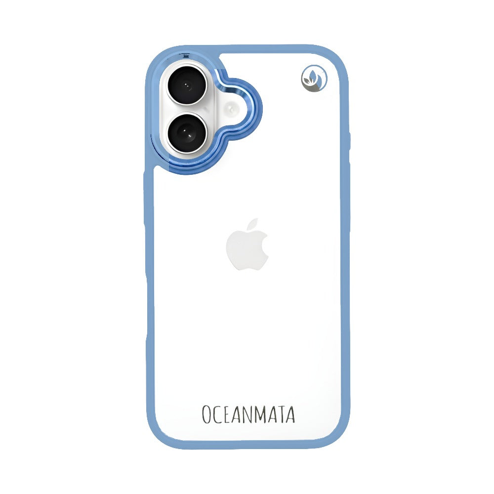 iPhone 16 hoesje - transparant oceaanblauw - duurzaam