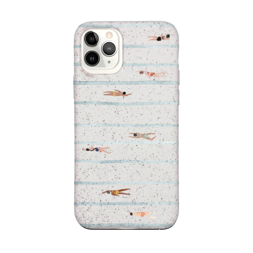 iPhone 11 pro Hülle - Schwimmen weiß - "lapflow" - nachhaltig