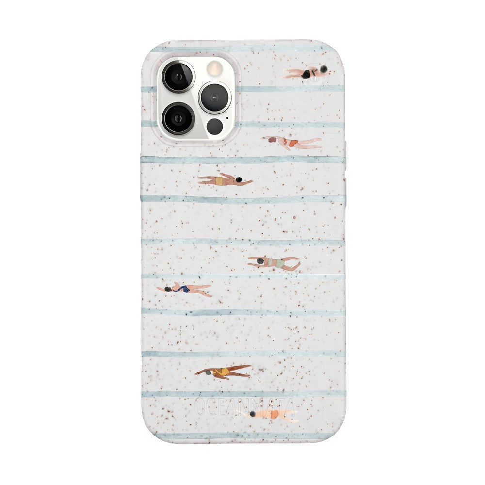 iPhone 12 Pro / iPhone 12 Case - Swimming White - "lapflow" - sustainable
