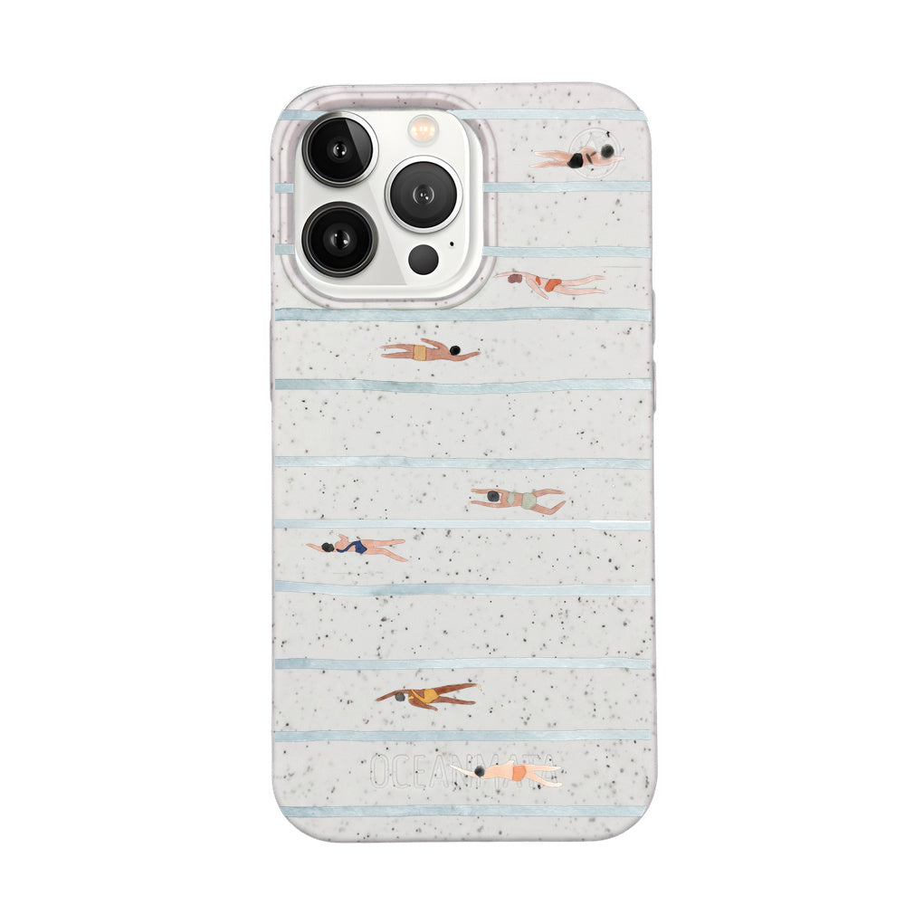 iPhone 13 pro Hülle - Schwimmen weiß - "lapflow" - nachhaltig