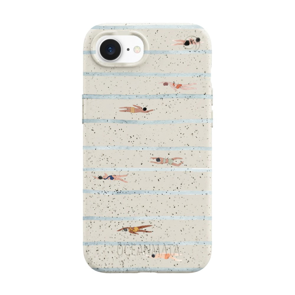iPhone 16e Hülle - Schwimmen weiß - "lapflow" - nachhaltig