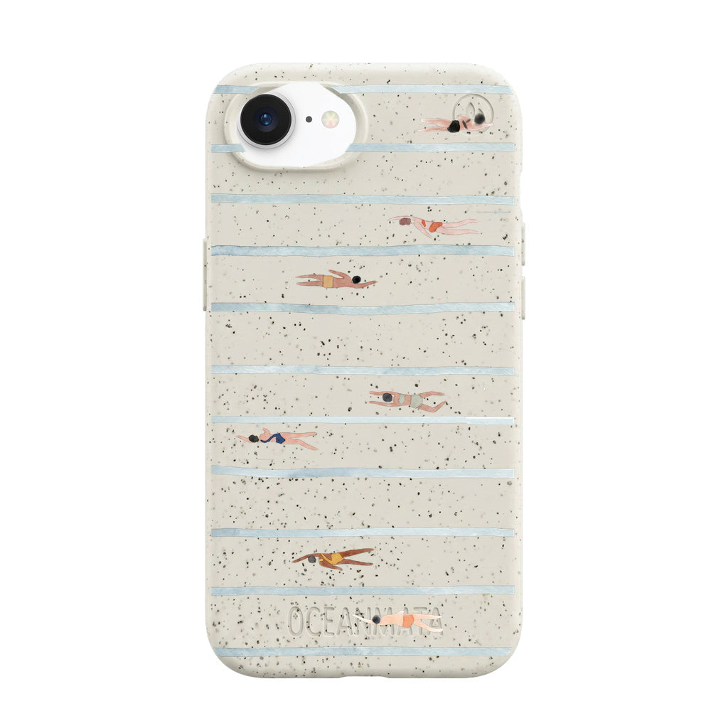 iPhone 16e Hülle - Schwimmen weiß - "lapflow" - nachhaltig