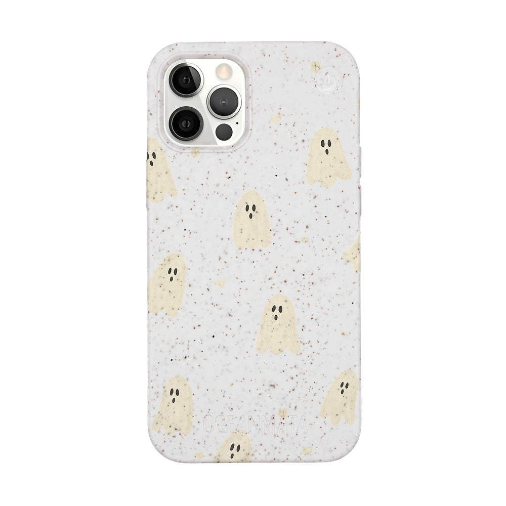 iPhone 12 pro / iPhone 12 Hülle - Geist weiß - "LittleGhost" - nachhaltig