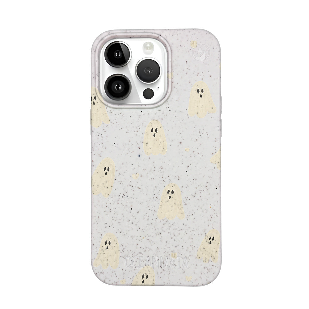 iPhone 14 pro Hülle - Geist weiß - "LittleGhost" - nachhaltig