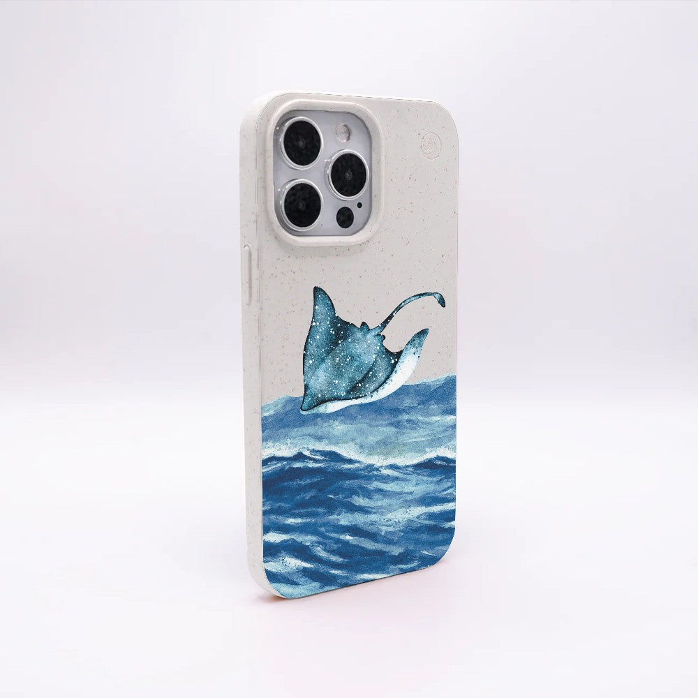 iPhone 14 Hülle - weiß Manta - "Manta Wave" - nachhaltig