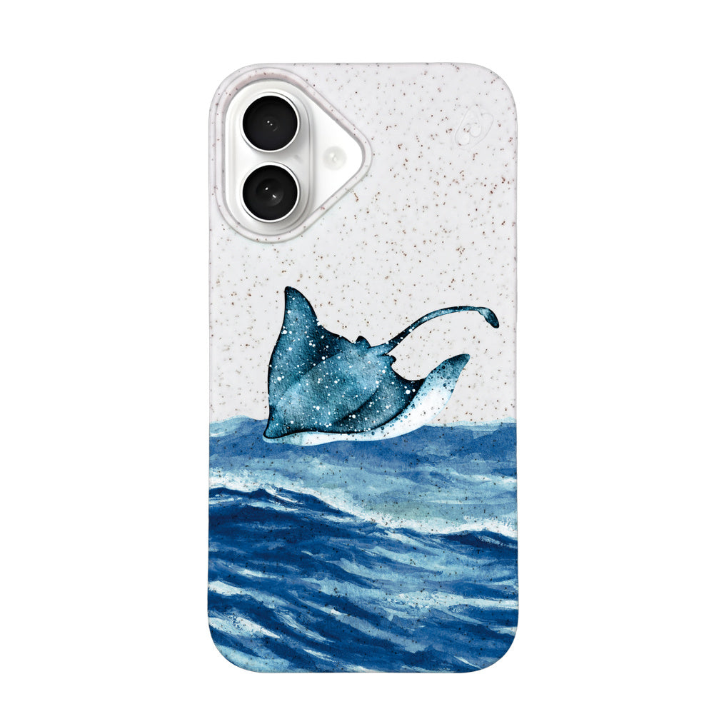 iPhone 16 Hülle - weiß Manta - "Manta Wave" - nachhaltig